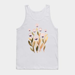 Simple watercolor flowers - purple and olive Tank Top